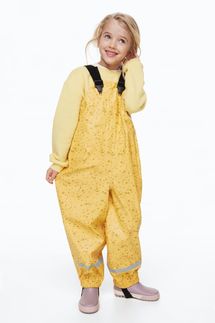 H&M Yellow/Dotted Rain Pants with Suspenders