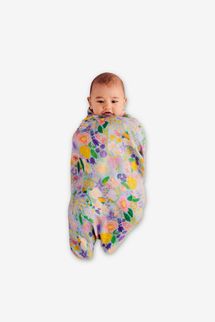 Kip&Co Meadow Blue Bamboo Baby Swaddle