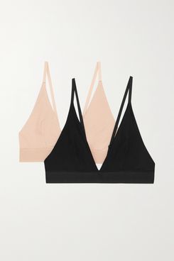 BASERANGE + NET SUSTAIN Set of two stretch-bamboo triangle bras