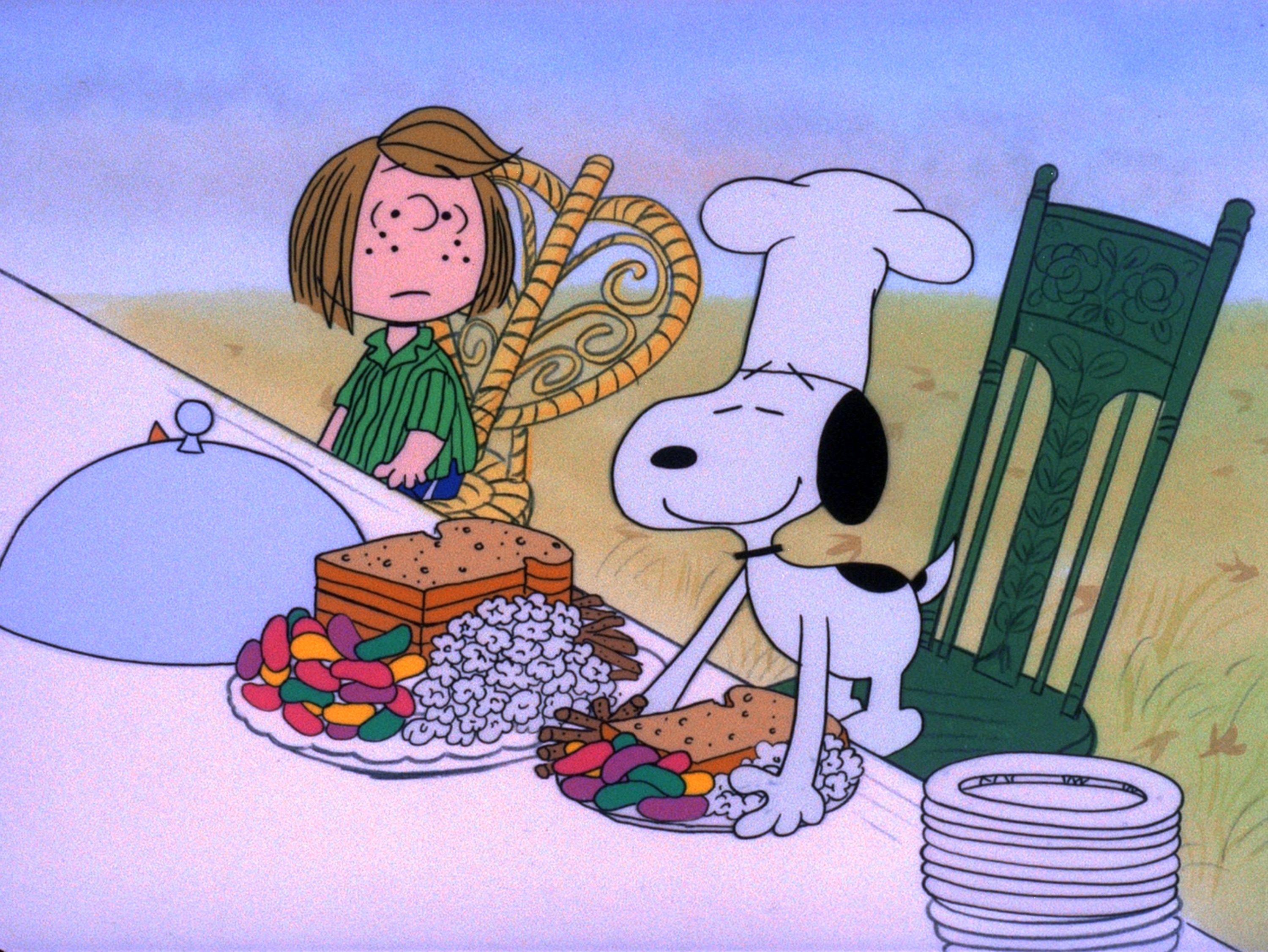 Snoopy and Linus Playing Baseball