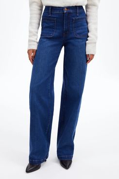 Madewell The Emmett Wide-Leg Full Length Jean: Patch Pocket Edition