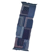 Kapital Compressed Wool Scarf Bandana Patchwork, Navy