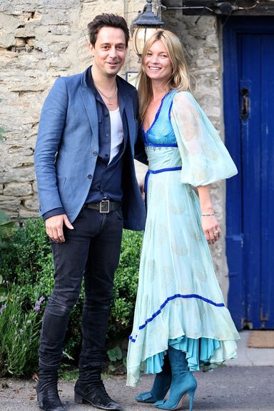 Jamie Hince and Kate Moss sighted outside a local pub to the church where they are due to get married tomorrow on June 30, 2011 in Southrop, England.