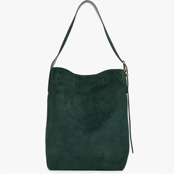 Madewell The Essential Bucket Tote in Suede