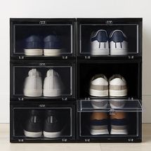 The Container Store Large Drop-Front Shoe Box Case of 6