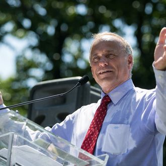 Rep. Steve King (R-IA) speaks during the DC March for Jobs in Upper Senate Park near Capitol Hill, on July 15, 2013 in Washington, DC. Conservative activists and supporters rallied against the Senate's immigration legislation and the impact illegal immigration has on reduced wages and employment opportunities for some Americans.