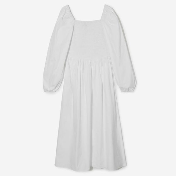 COS Off-The-Shoulder Smocked Midi Dress