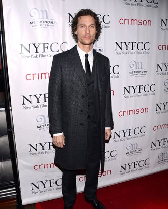 Actor Matthew McConaughey attends the 2012 New York Film Critics Circle Awards at Crimson on January 7, 2013 in New York City.