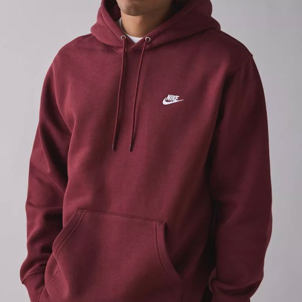 Nike Club Logo Fleece Pullover Hoodie Sweatshirt