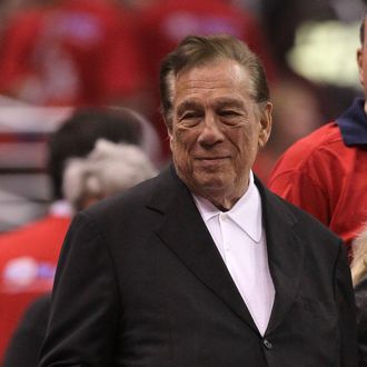 LOS ANGELES, CA - MAY 05: Los Angeles Clippers owner Donald Sterling stands on the sidelines before the game with the Memphis Grizzlies in Game Three of the Western Conference Quarterfinals in the 2012 NBA Playoffs on May 5, 2011 at Staples Center in Los Angeles, California. The Clippers won 87-86 to take a two games to one lead in the series. NOTE TO USER: User expressly acknowledges and agrees that, by downloading and or using this photograph, User is consenting to the terms and conditions of the Getty Images License Agreement. (Photo by Stephen Dunn/Getty Images)