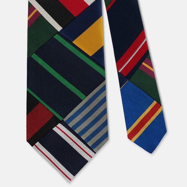J.Press Made-in-USA Patchwork Stripe Tie