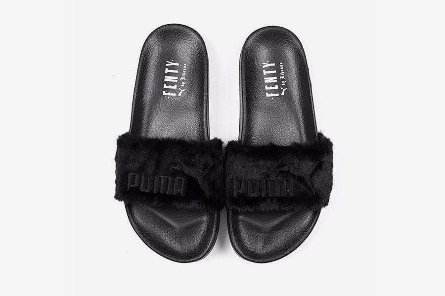 puma slide sandals fur