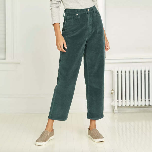 Universal Thread Women's High-Rise Vintage Straight Cropped Corduroy Pants