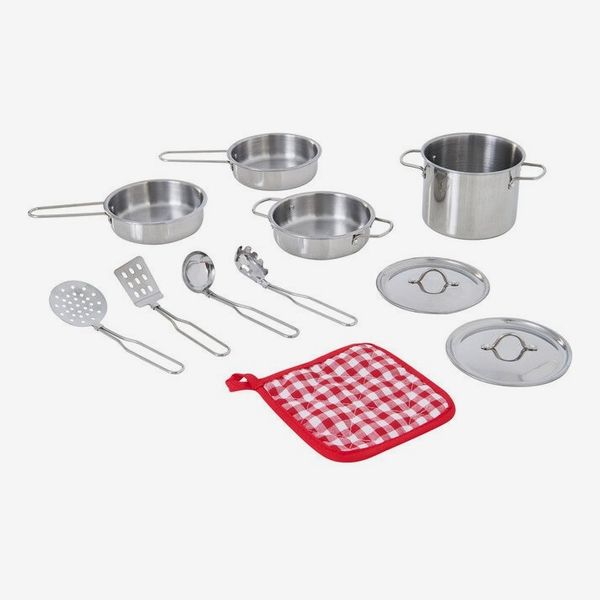 Teamson Kids Little Chef Stainless Steel Cooking Set