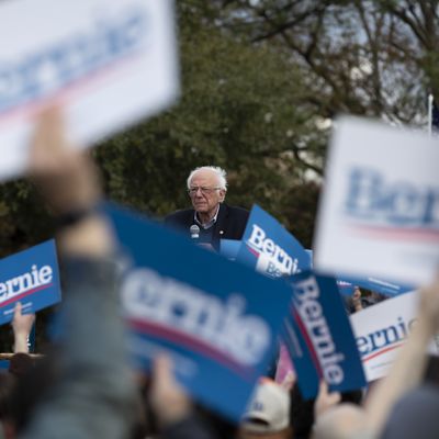 Senator Bernie Sanders, 2020 presidential candidate, speaks during a Get Out The Vote Rally at Finlay Park in Columbia, South Carolina, U.S., on Friday, Feb. 28, 2020.