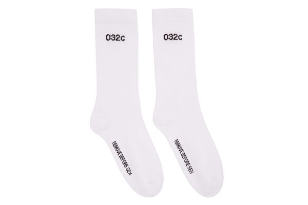 032c White ‘Remove Before Sex’ Socks
