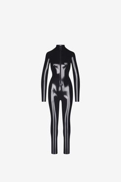 Skims Stretch-Vinyl Zip-Front Catsuit