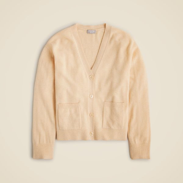 J.Crew Cashmere Patch-Pocket Cardigan Sweater