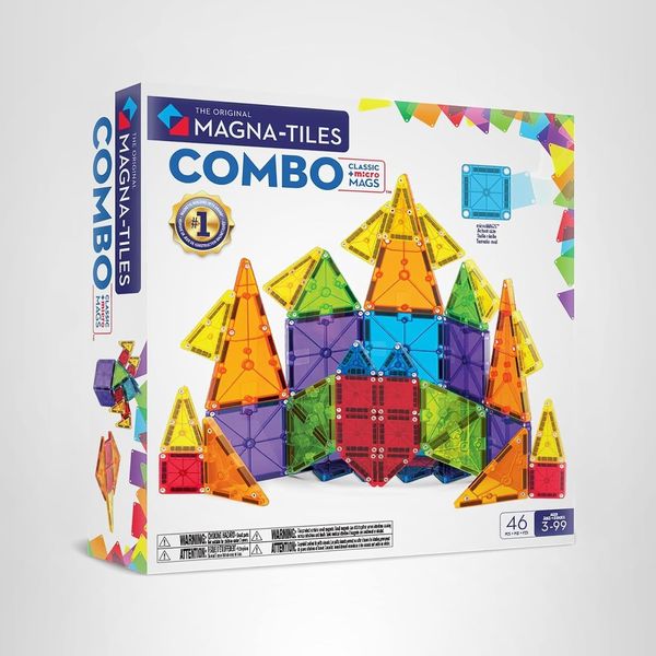 MAGNA-TILES Combo 46-Piece Magnetic Construction Set – Classic Tiles and MicroMAGs