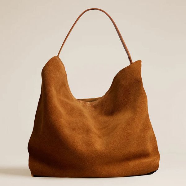 KHAITE The Sara suede leather tote bag - Orange