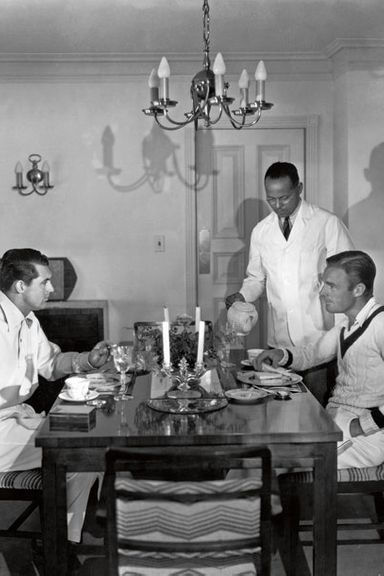 Cary Grant and Randolph Scott at their Malibu house, 1935.