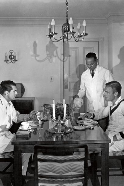 Cary Grant and Randolph Scott at their Malibu house, 1935.