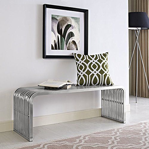 Modway Stainless-Steel Pipe Bench