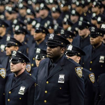 The New York Police Department graduation ceremony for 1,171 new recruits, held at Madison Square Garden. This graduating class of police recruits is one of the most diverse in the city's history, coming from 45 countries and speaking 48 foreign languages. 