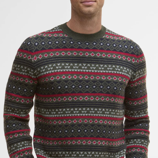 Barbour Easdale Fair Isle Wool & Cotton Crewneck Sweater
