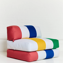 William White Duvet Armless Module Multi Stripe A