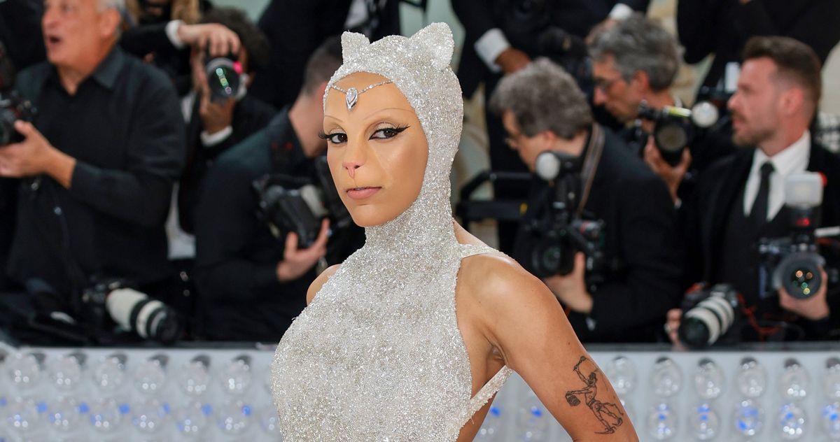 Doja Cat dresses up as Karl Lagerfeld's cat for Met Gala debut