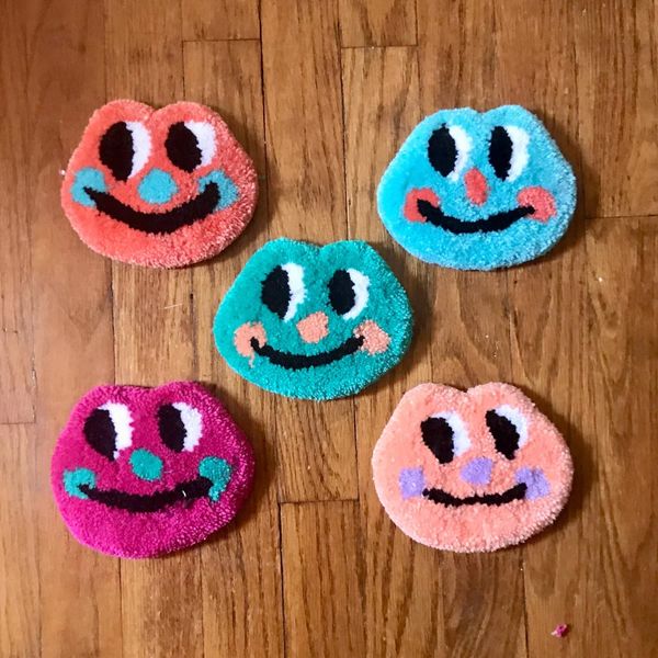 Hi Cutie Frog Rug Mug Coasters