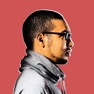 Young man with glasses, close-up, profile