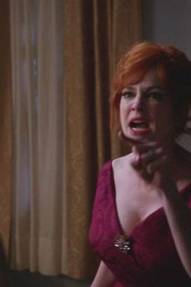 Joan spent a lot of this season very, very pissed, and with good reason. Here, she's pissed at her terrible husband.