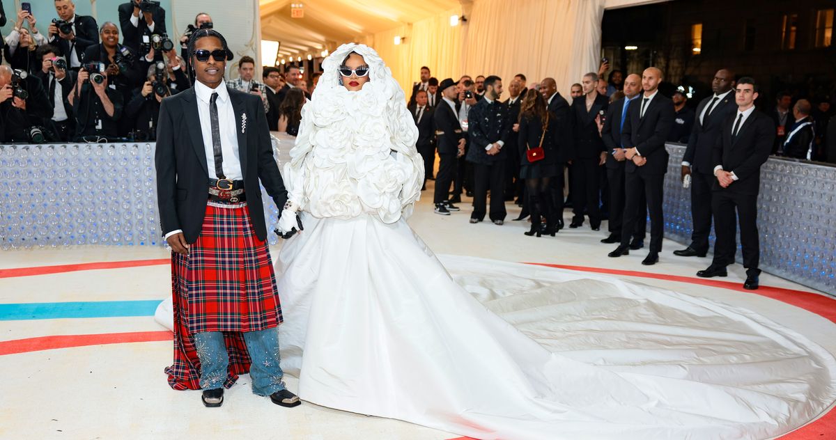 Rihanna y A$AP Rocky llegaron tarde a la Met Gala 2023