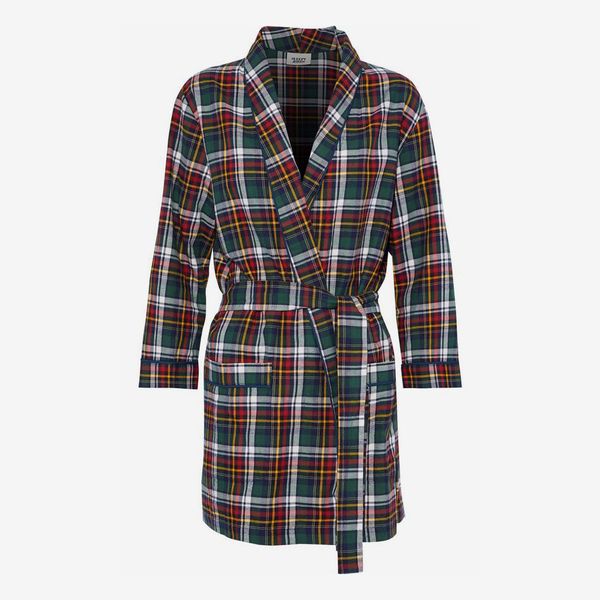 Louise Checked Cotton-Flannel Robe - strategist best louise checked flannel cotton robe