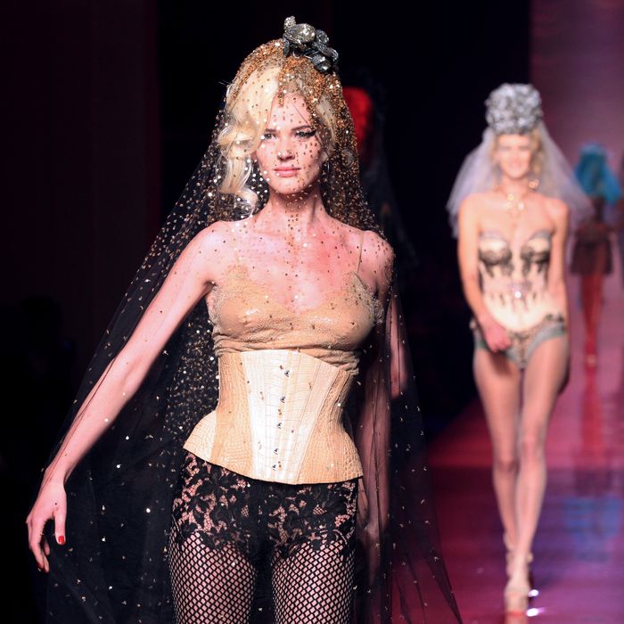 A model at Jean Paul Gaultier.