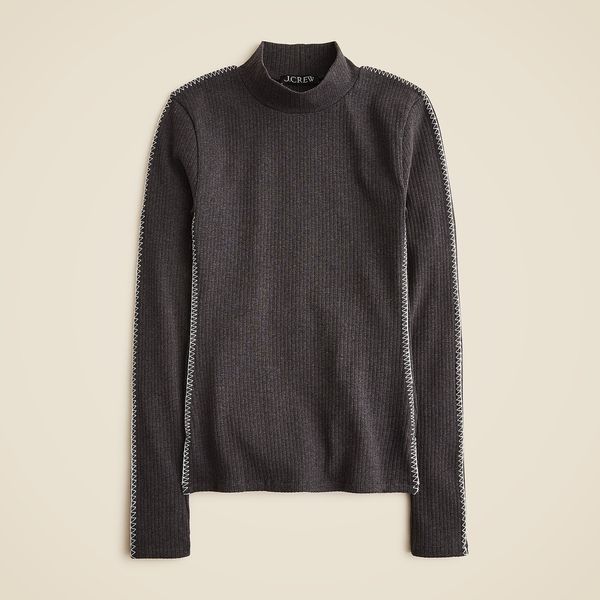 J.Crew Premium Rib Turtleneck with Whipstitch Trim