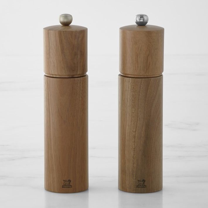 Giikin Rustic Salt and Pepper Grinder Set Countertop Salt and Pepper Shakers Set for Country Kitchen Decor Wood Box and Galvanized Caddy Salt and Pepper Mill Set Black Metal 