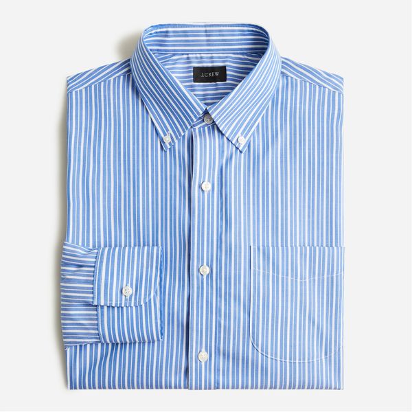 J.Crew Bowery Wrinkle-Free Stretch Cotton Shirt with Button-Down Collar