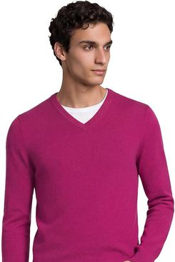 Lands’ End Fine Gauge Cashmere V-Neck Sweater