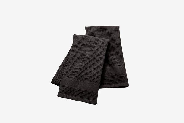 Crate and Barrel Black Terry/Waffle Weave Dish Towels