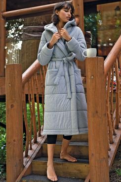 Grey Maxi Quilted Duvet Dressing Gown