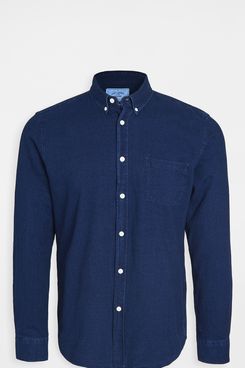 Portuguese Flannel Indigo Long-Sleeved Button-Down Shirt