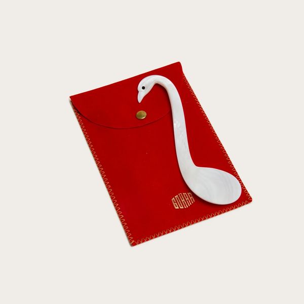 Gohar World Mother-of-Pearl Swan Spoon