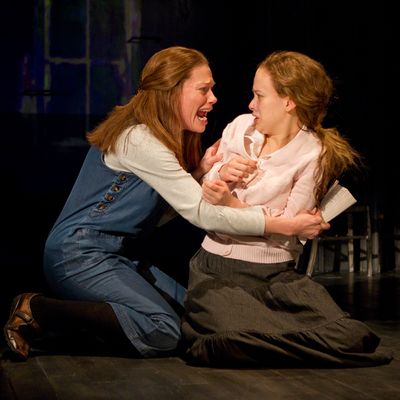 Marin Mazzie and Molly Ranson in a scene from MCC Theater’s “Carrie”