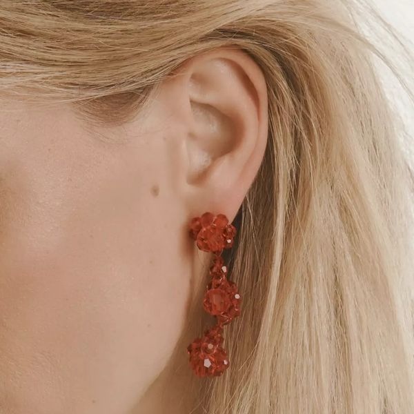 By Anthropologie Beaded Floral Drop Earrings