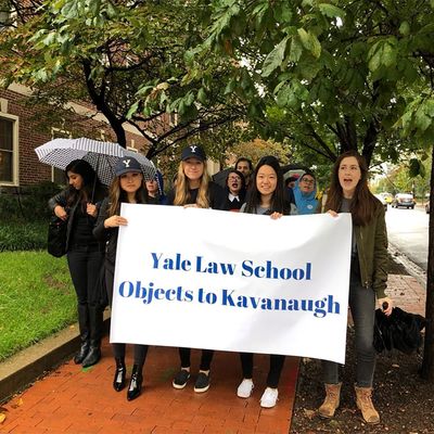 Yale Law School students protesting Brett Kavanaugh.