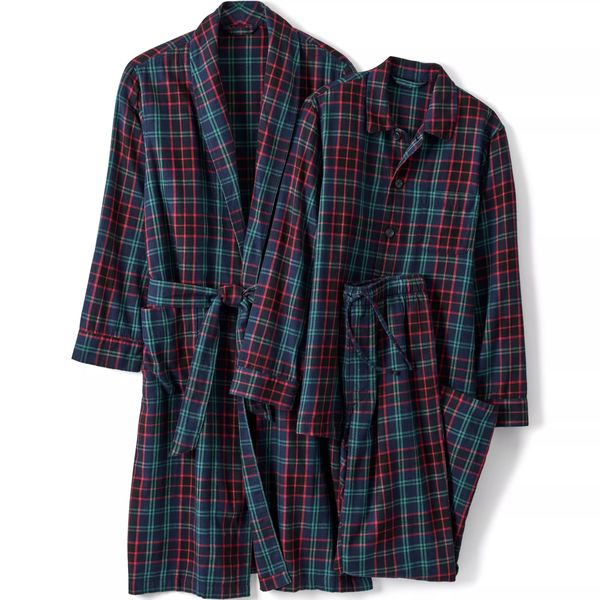 Lands' End Flannel 3-Piece Pajama Set