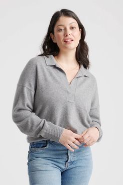 Quince Mongolian Cashmere Polo Sweater